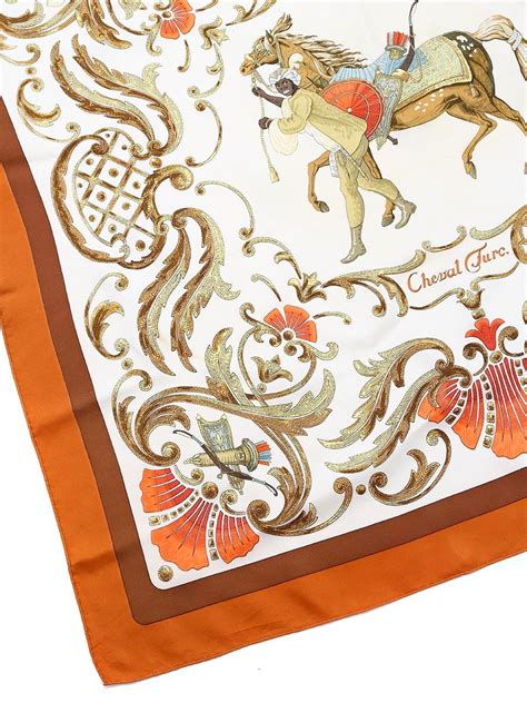 foulard hermes cheval turc|Hermès 1990s Foulard Soie Carré 90 Cheval Turc Red Gold.